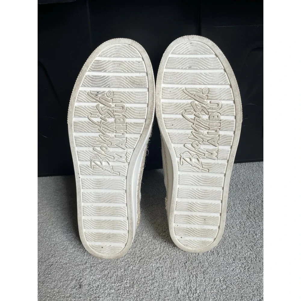 Blowfish Malibu No Chill Cream Canvas Espadrille Worn 1x Slip On Sneakers Sz 10